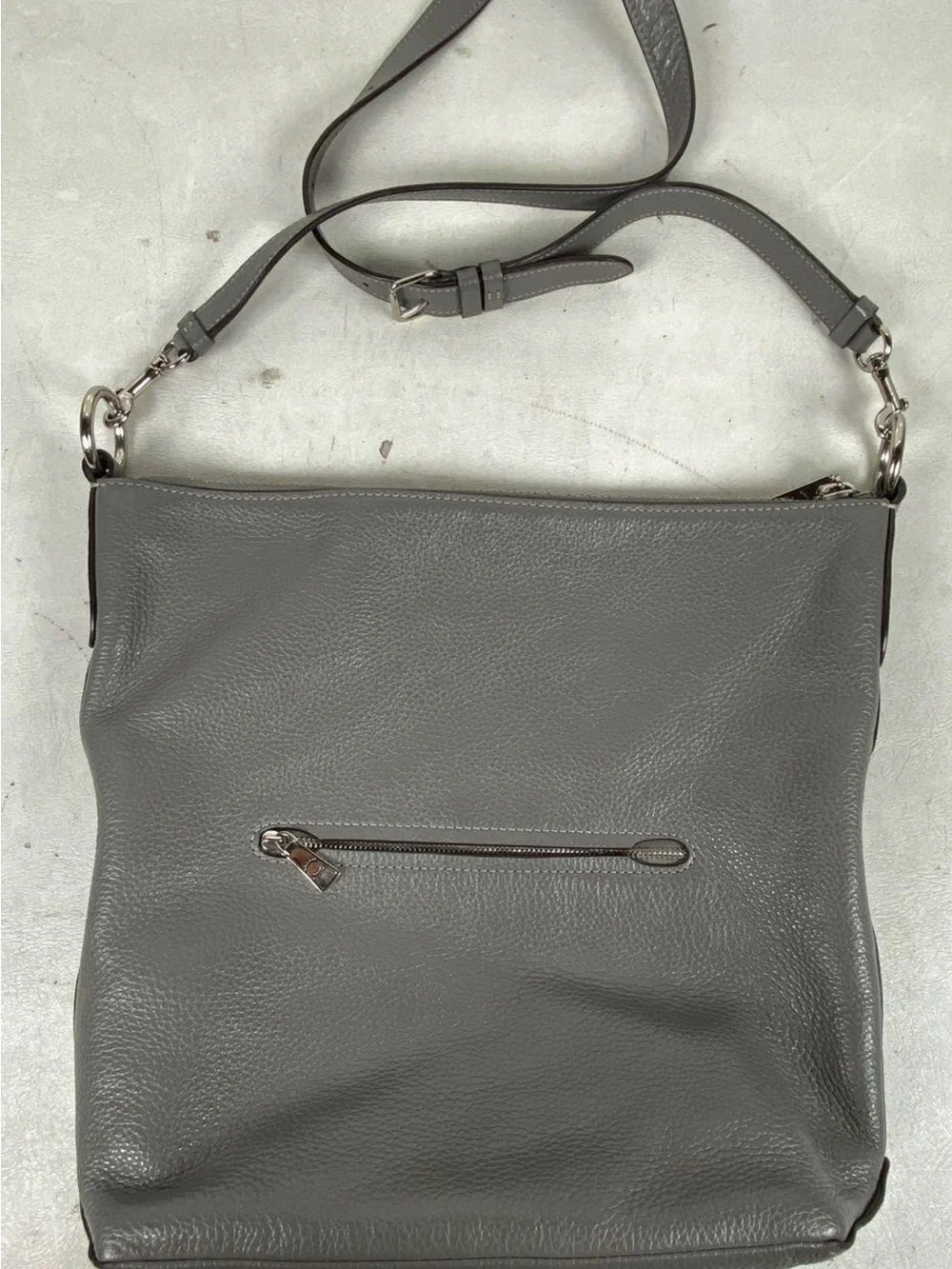 Coach Pebbled Leather Shoulder Bag in Gray